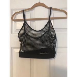 Mesh cropped tank top